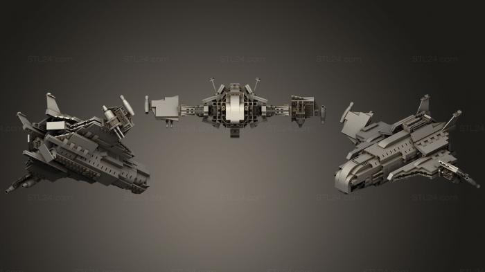 Автомобили и транспорт (Боевой космический корабль, CARS_0387) 3D модель для ЧПУ станка